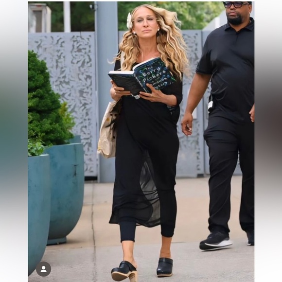 Anthropologie Swedish Hasbeens Wrinkled Black Sandal Best Style🌈 ♥️ - Picture 7 of 9